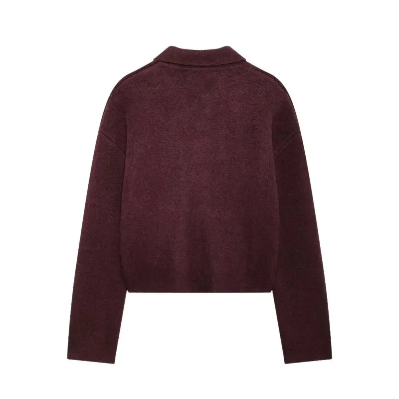 Nenita - Gebreid bomberjack met ritssluiting