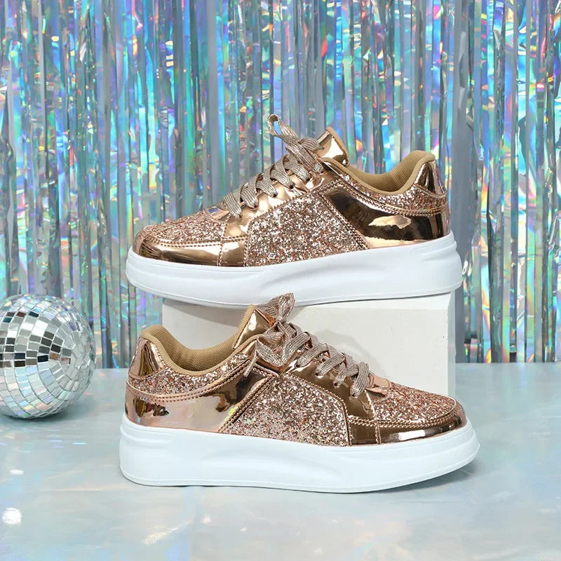 Ruffa - Stijlvolle glitter platform sneakers voor dames