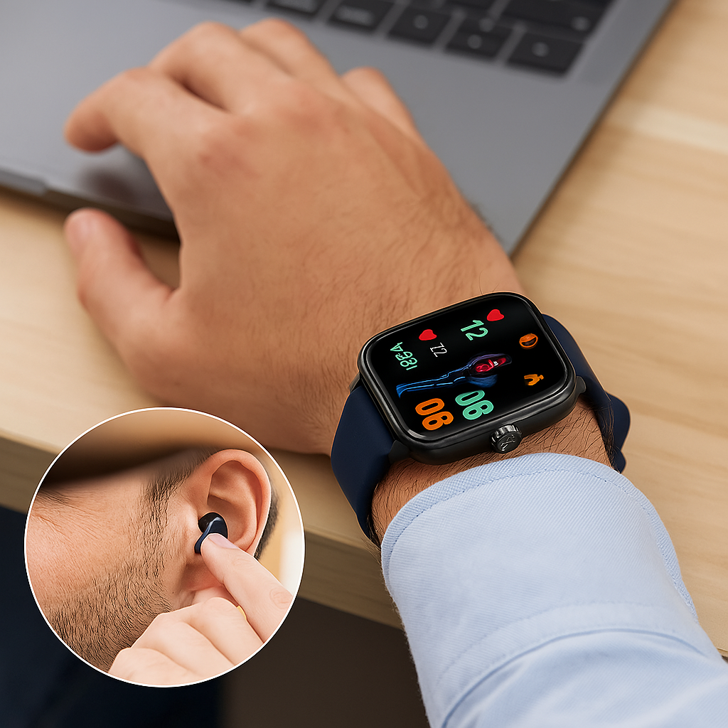 Smartwatch met EKG, Bloeddrukmeting en Gezondheidstracking – Compatibel met iOS en Android