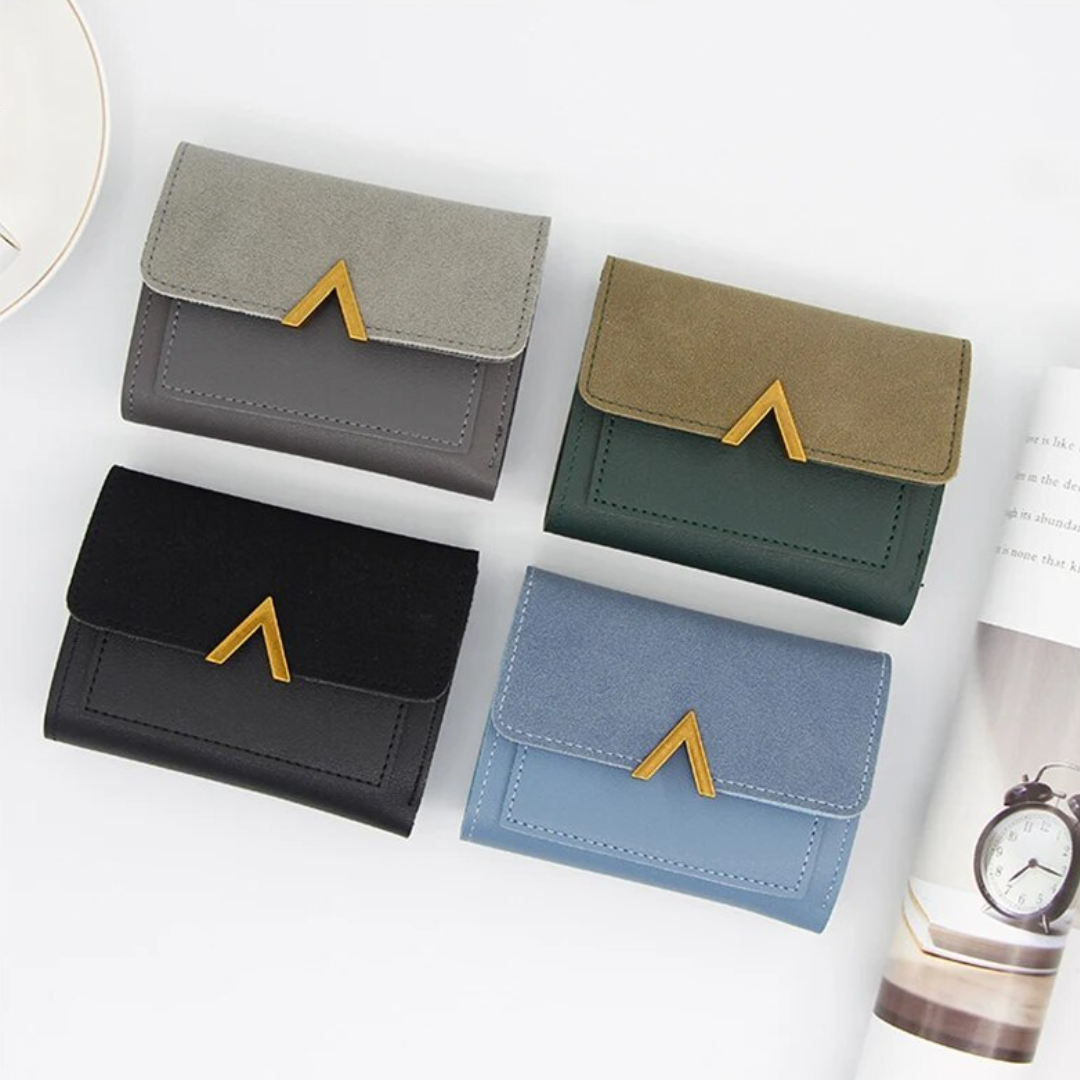 Minimalistische compacte leren mini portemonnee