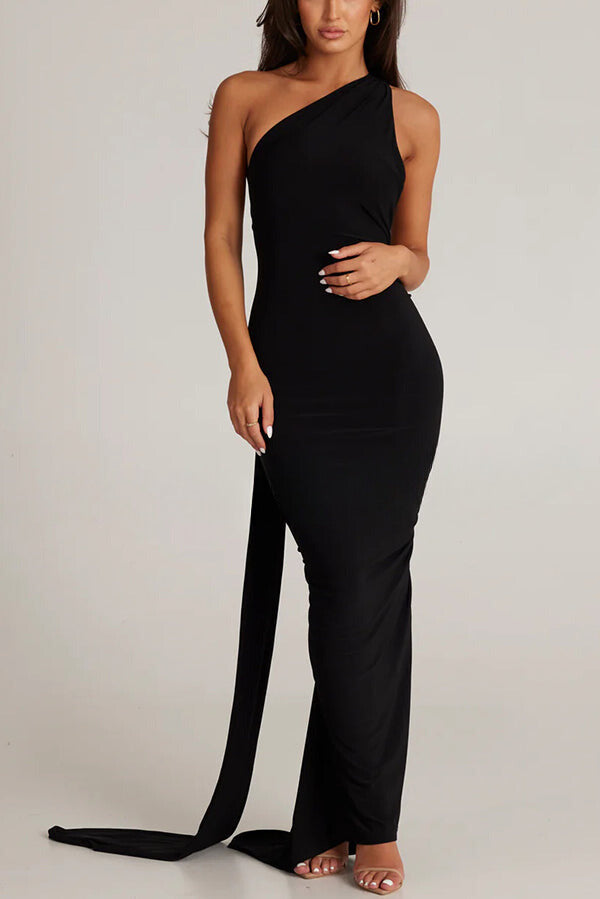 Marjorie | Dames serenity rugloze maxi jurk