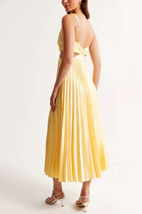 Honora - Midi jurk met geplooide rok