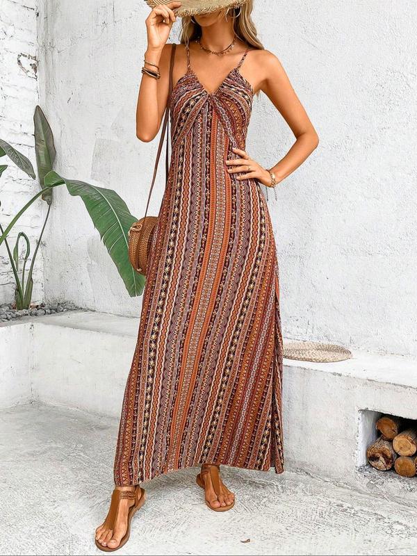 Weronika - Bohemian maxi zomerjurk met smalle bandjes voor dames