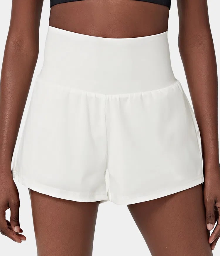 Dora - Dames sportshort met hoge taille en binnenbroek met zak
