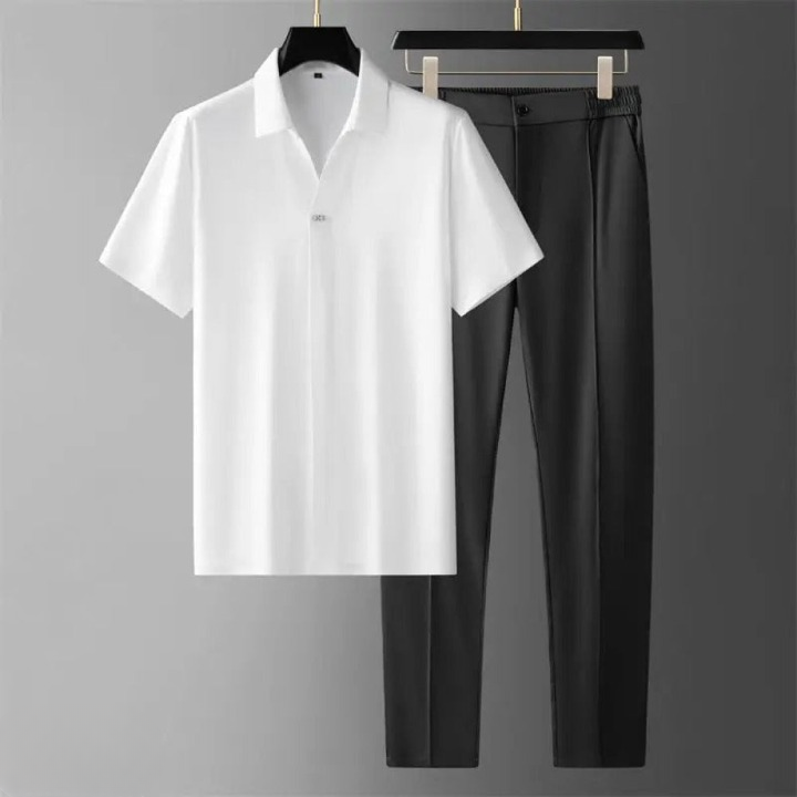 Luxe tweedelige set mannen polo pantalon