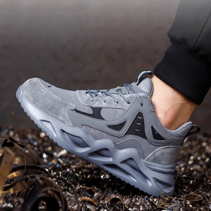 SafeSneakers Grey Matter | Lichtgewicht Veiligheidsschoen sportschoen werkschoen kunstof stalen neus