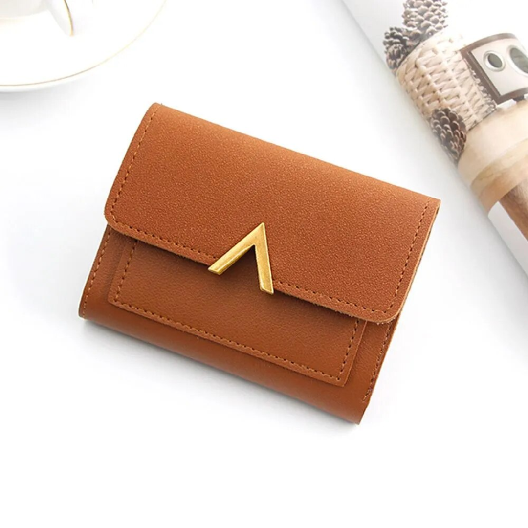 Minimalistische compacte leren mini portemonnee