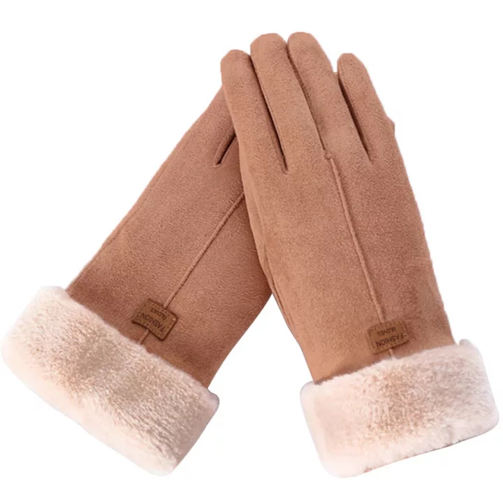 Pluche gevoerde winterhandschoenen