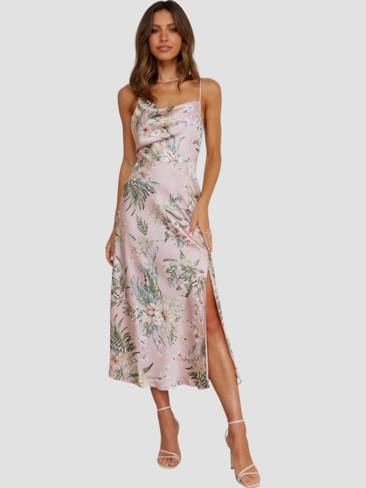Bathilda - Mouwloze maxi zomerjurk met bloemenprint