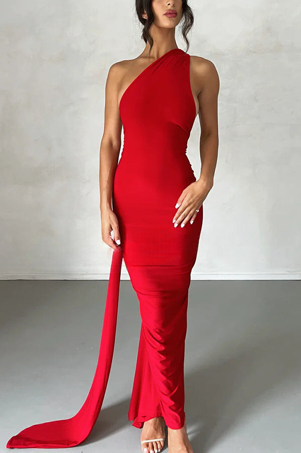 Marjorie | Dames serenity rugloze maxi jurk