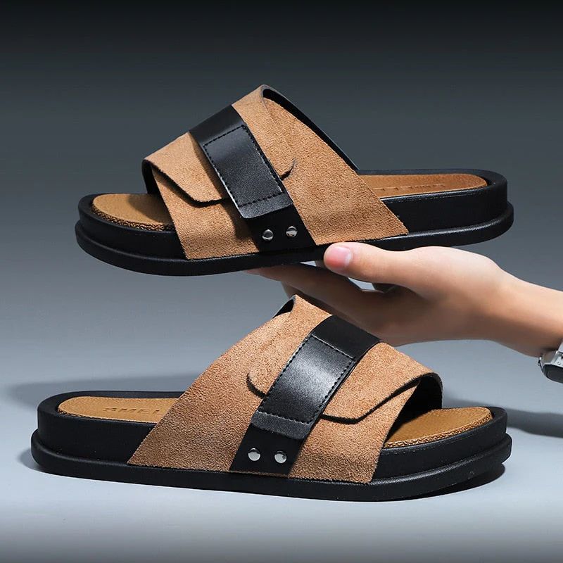 Bertram | Zomerslippers met brede kruisbanden