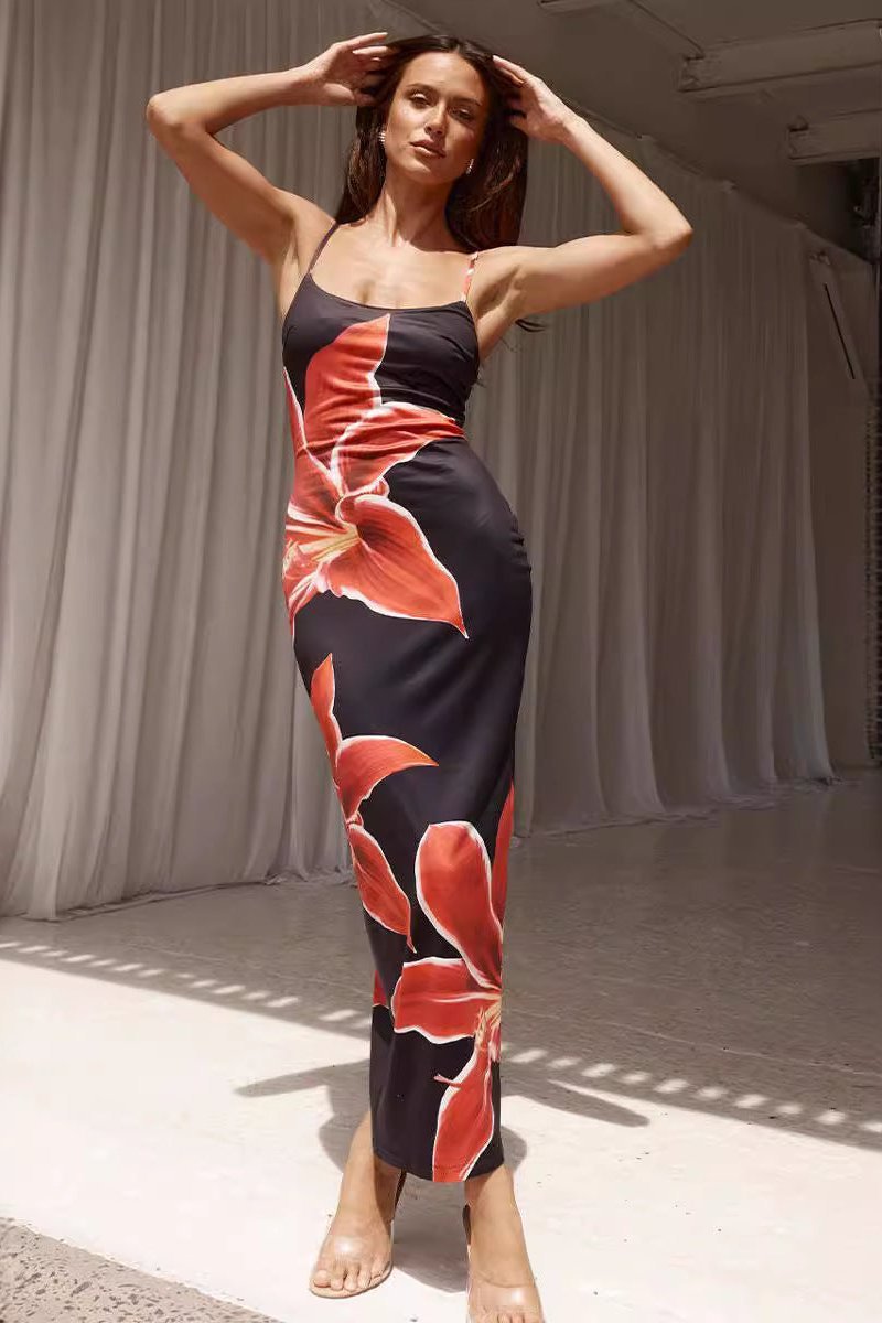 Kestrel - Maxi-jurk zonder mouwen met bloemenprint