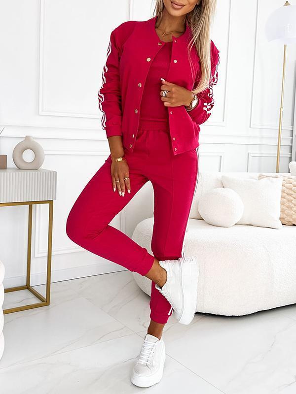Dina – Tweedelige set met gestreepte accenten en slanke pasvorm