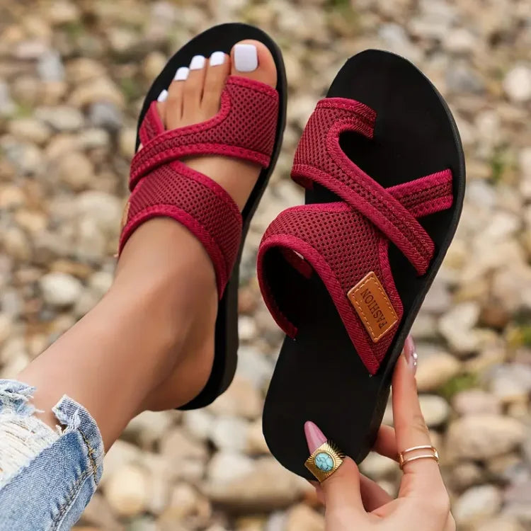 Concetta - Dames slippers met kruistraps en comfortabele zool