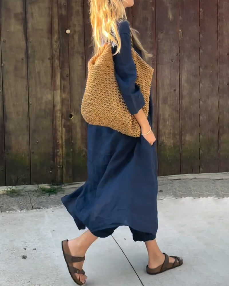 Ylva - Dames co-ord set met losvallende top en rechte broek