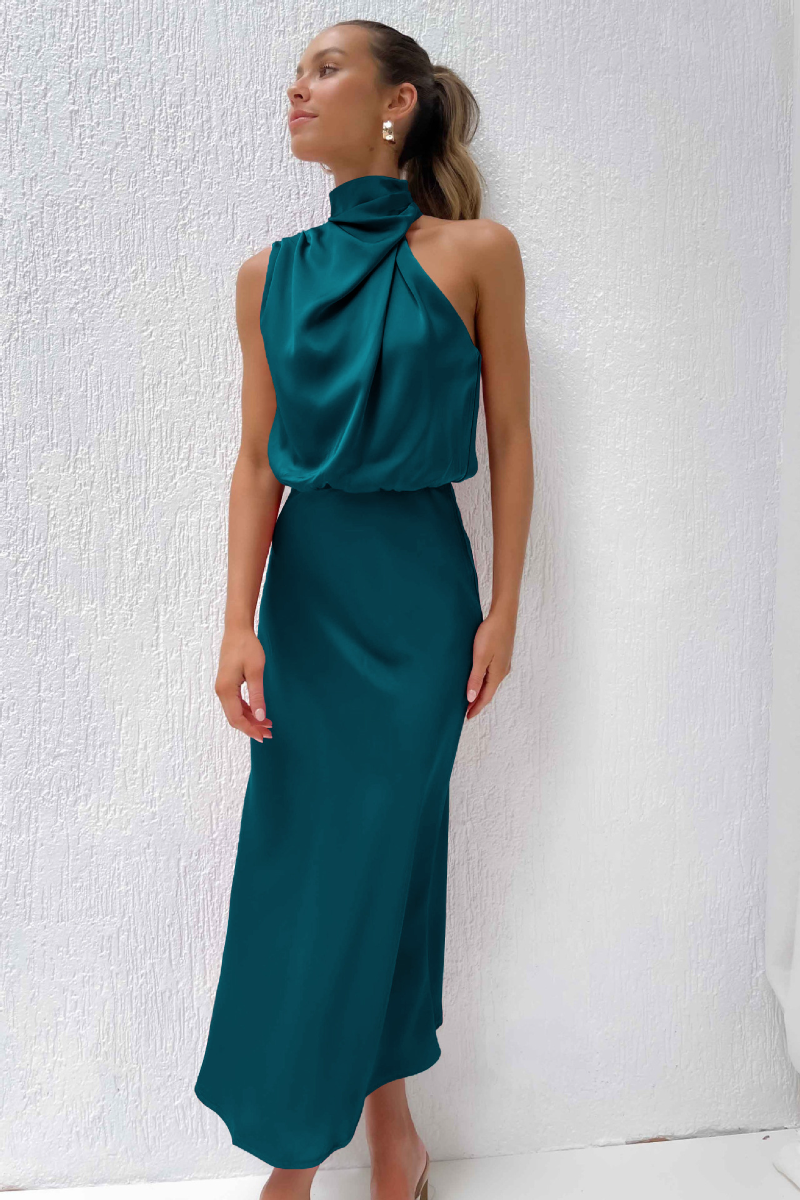 Fiona | Elegante avondjurk hoge kraag