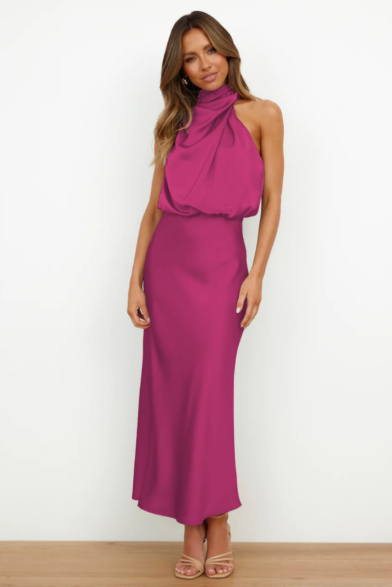 Fiona | Elegante avondjurk hoge kraag