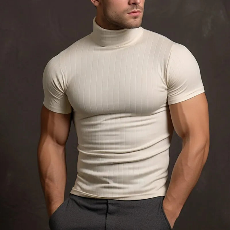 Enrico - Turtle neck atletisch basic shirt mannen
