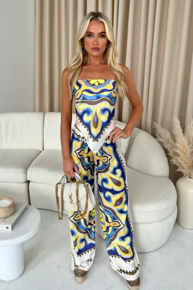 Sana - Flowy jumpsuit met statementprint voor dames