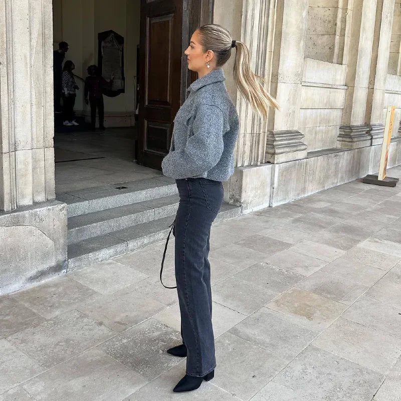 Kippie - Luxe cropped jas van wolmix