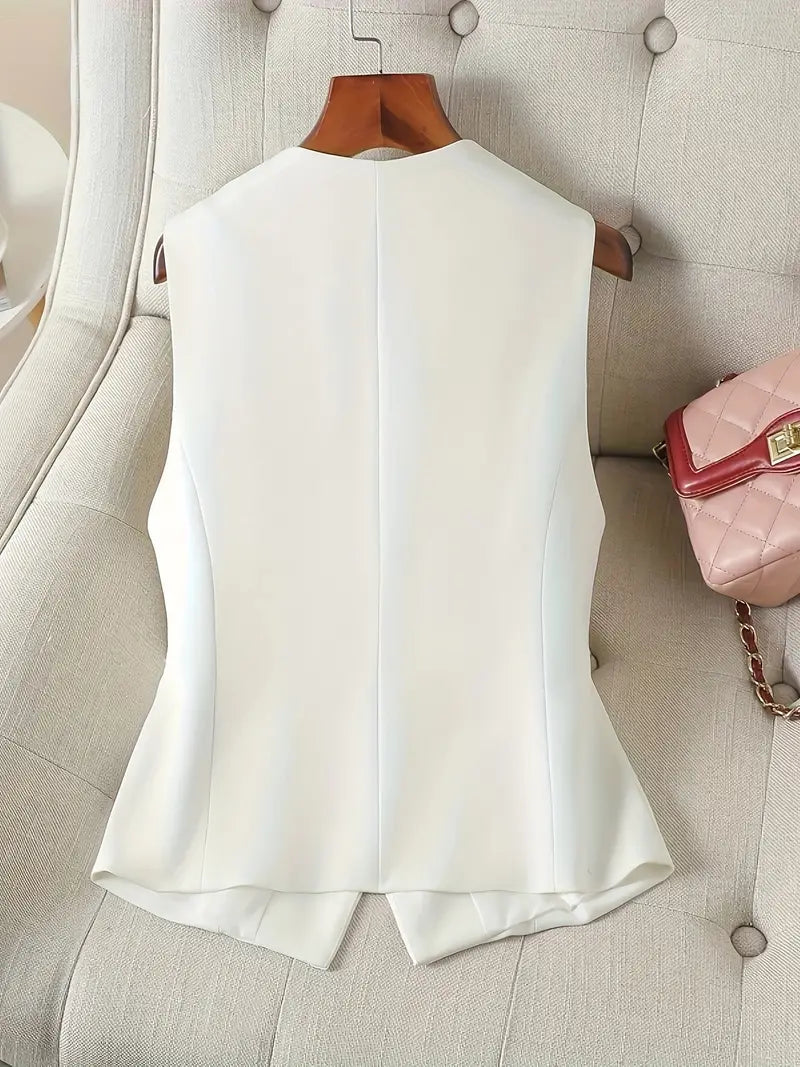 Maike - Dames gilet met getailleerde pasvorm en diepe v-hals