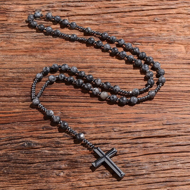 Heren Halsketting met Kruisvormige Hanger en Spiritueel Ontwerp