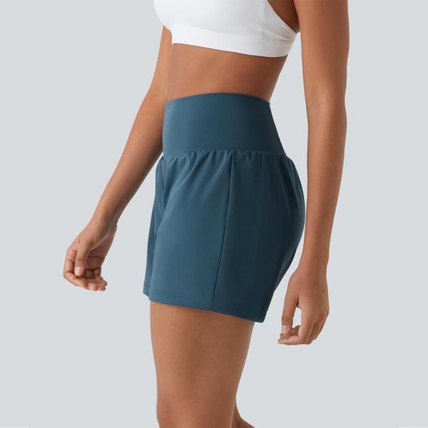 Dora - Dames sportshort met hoge taille en binnenbroek met zak