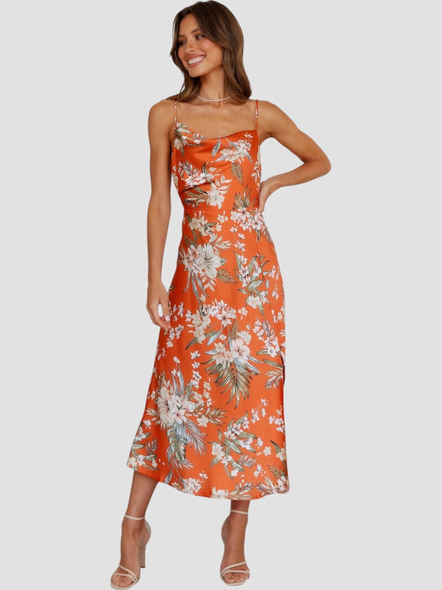 Bathilda - Mouwloze maxi zomerjurk met bloemenprint