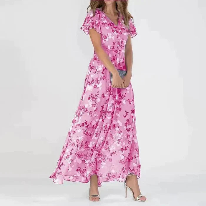 Vesna | Maxi-jurk met bloemenprint en V-hals