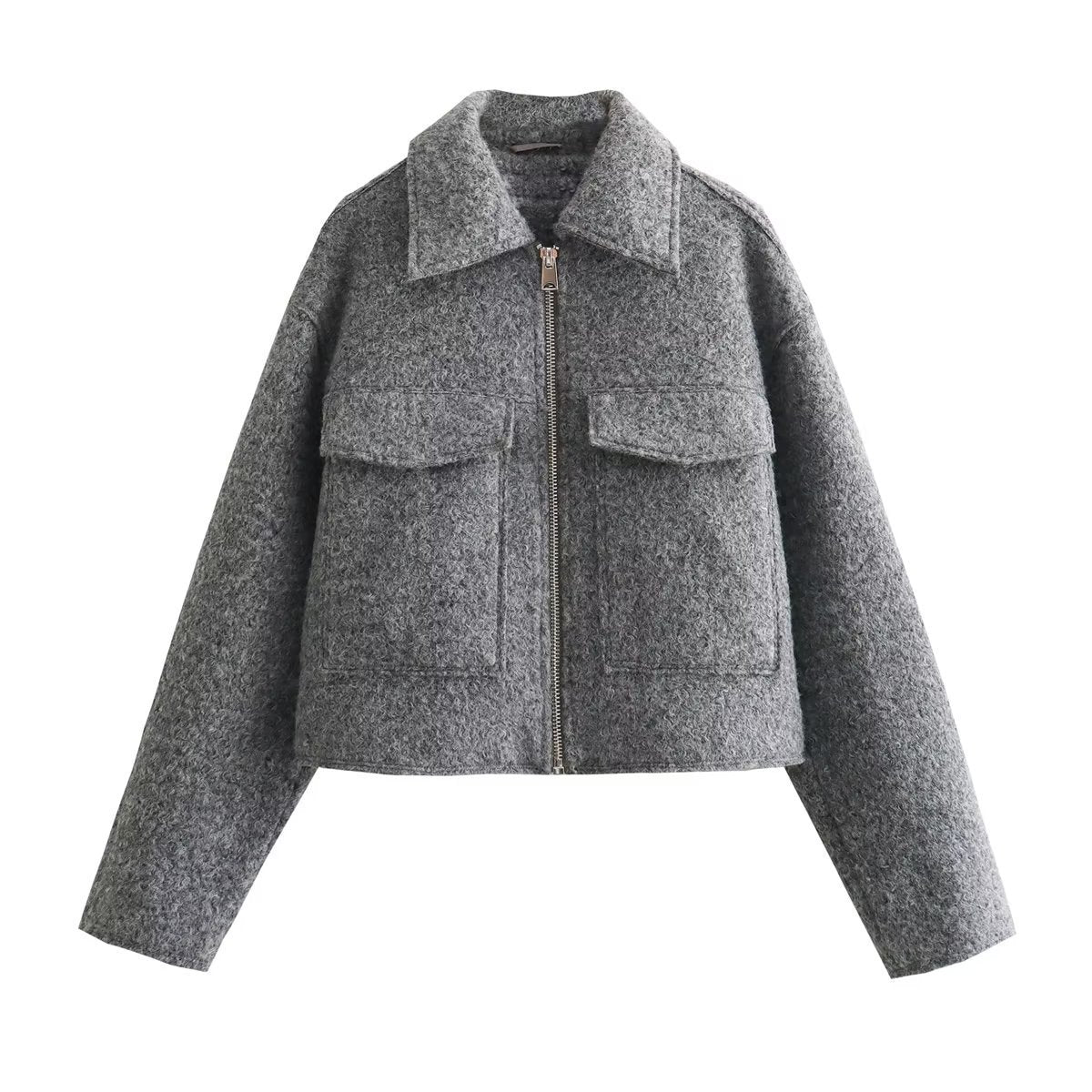 Kippie - Luxe cropped jas van wolmix