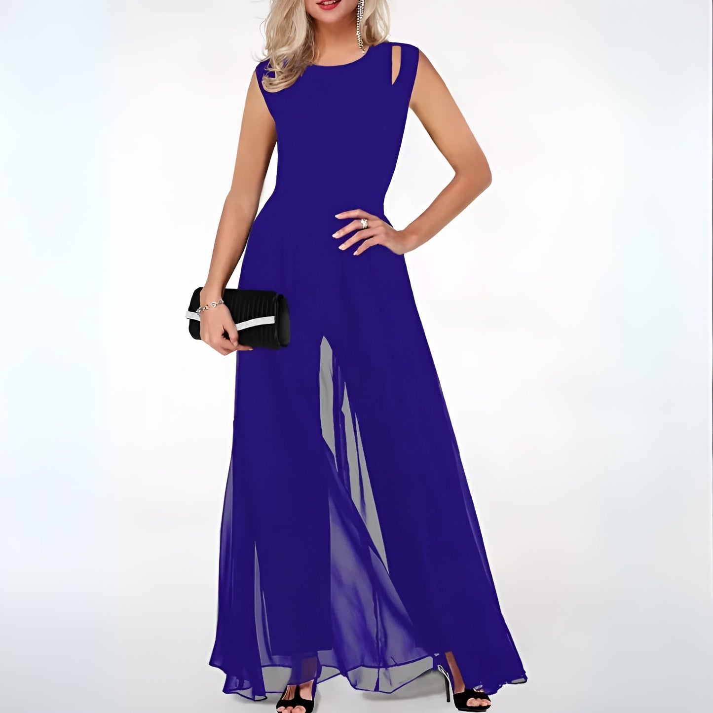 Mabelle – Mouwloze avondjurk met cut-out schouders voor dames