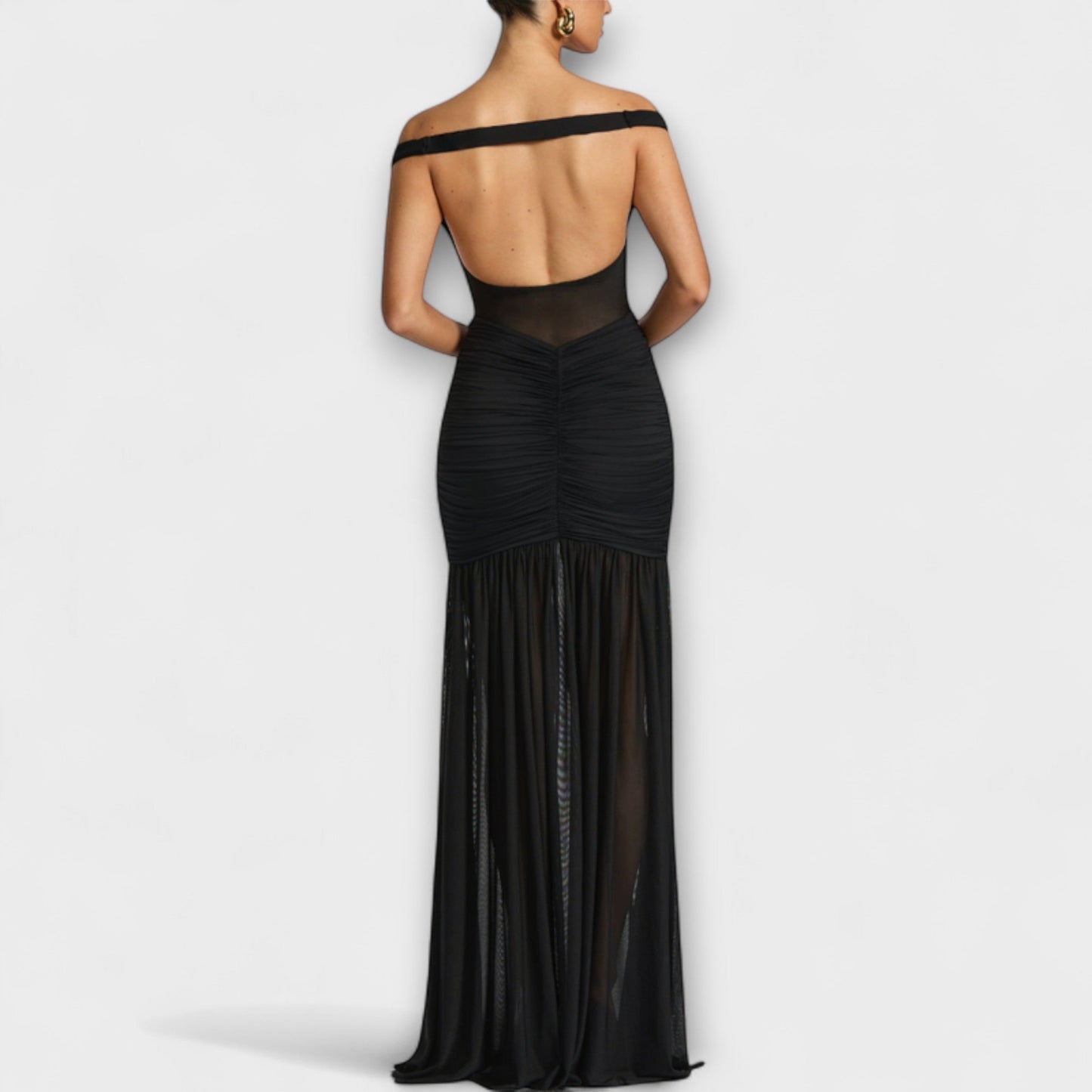 Prisila - Avondjurk met off-shoulder halslijn en hoge split
