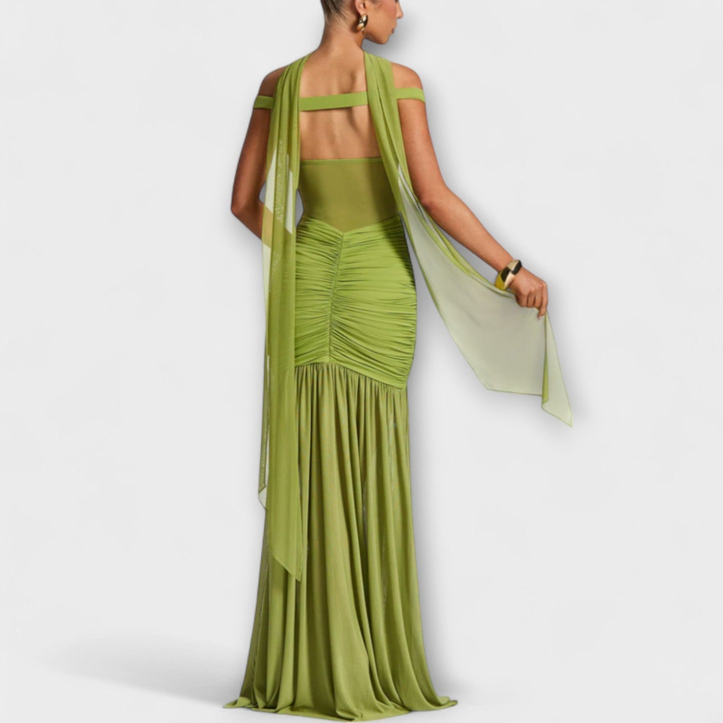 Prisila - Avondjurk met off-shoulder halslijn en hoge split