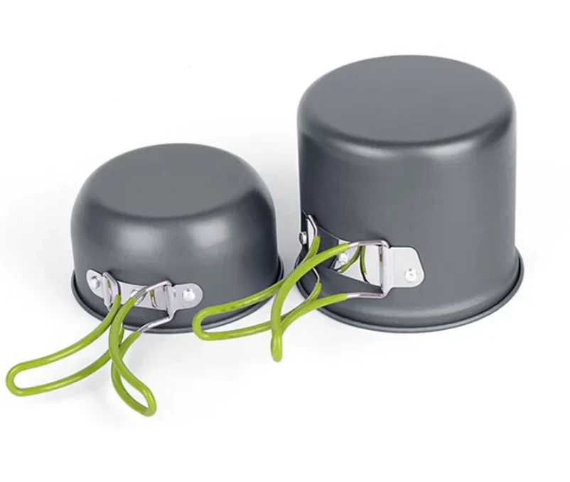 Draagbare kampeer-survival kookset DS‑101 + minibrander+ Driedelig Bestek