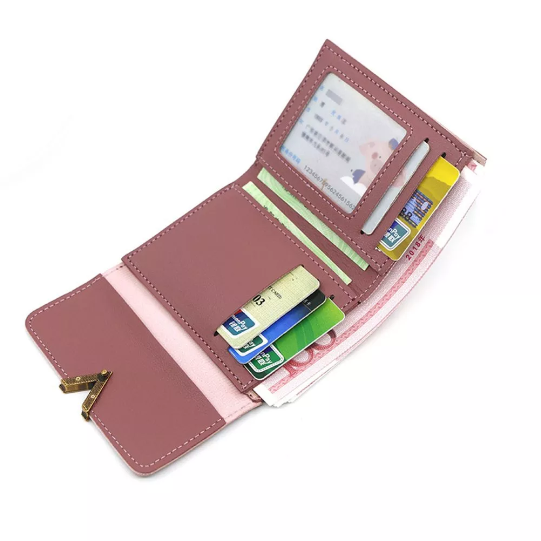 Minimalistische compacte leren mini portemonnee