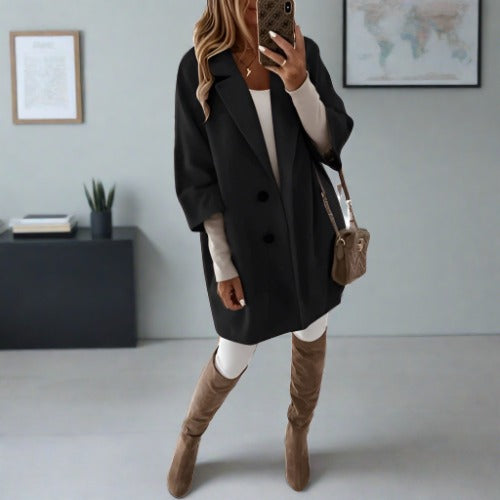 Oceane - Oversized jas met dubbele knoop