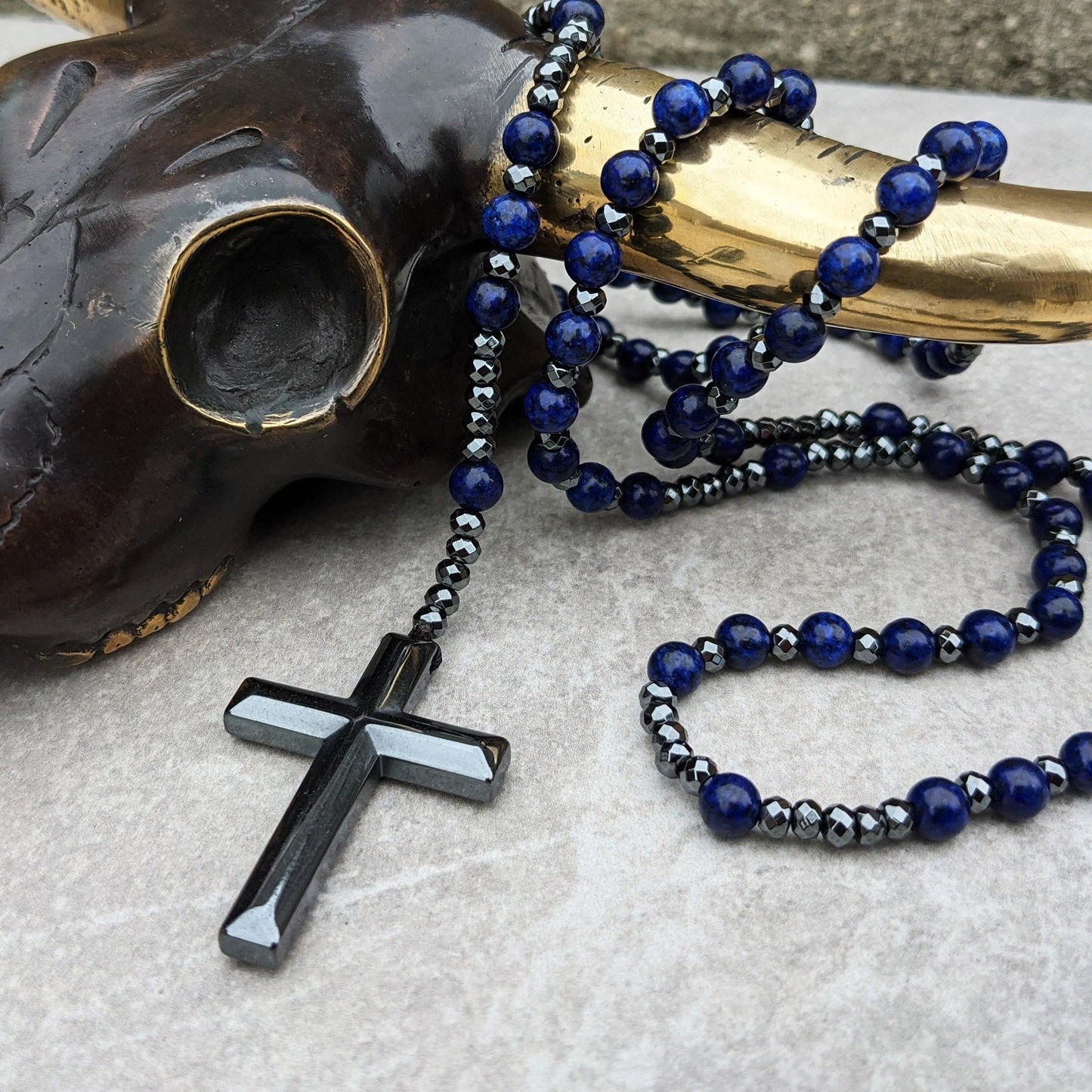 Heren Halsketting met Kruisvormige Hanger en Spiritueel Ontwerp