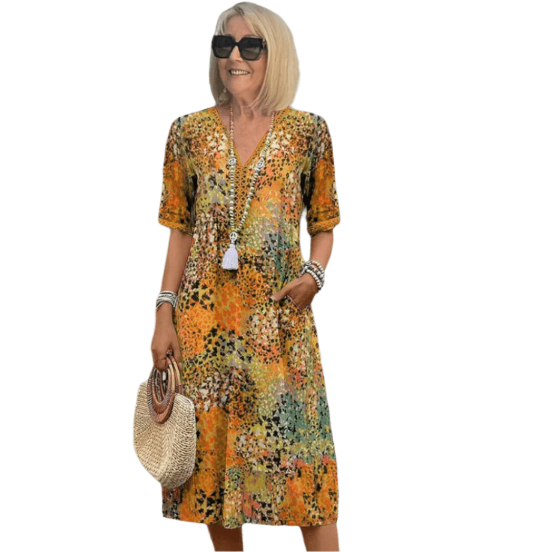 Sidonia - Casual zomerse v-hals jurk voor dames