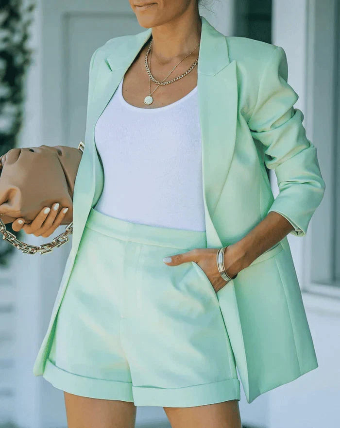 Amina - Dames shortpak met blazer en rechte pijp
