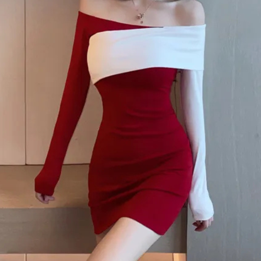 Sylvana - Bodycon mini jurk met één schouder