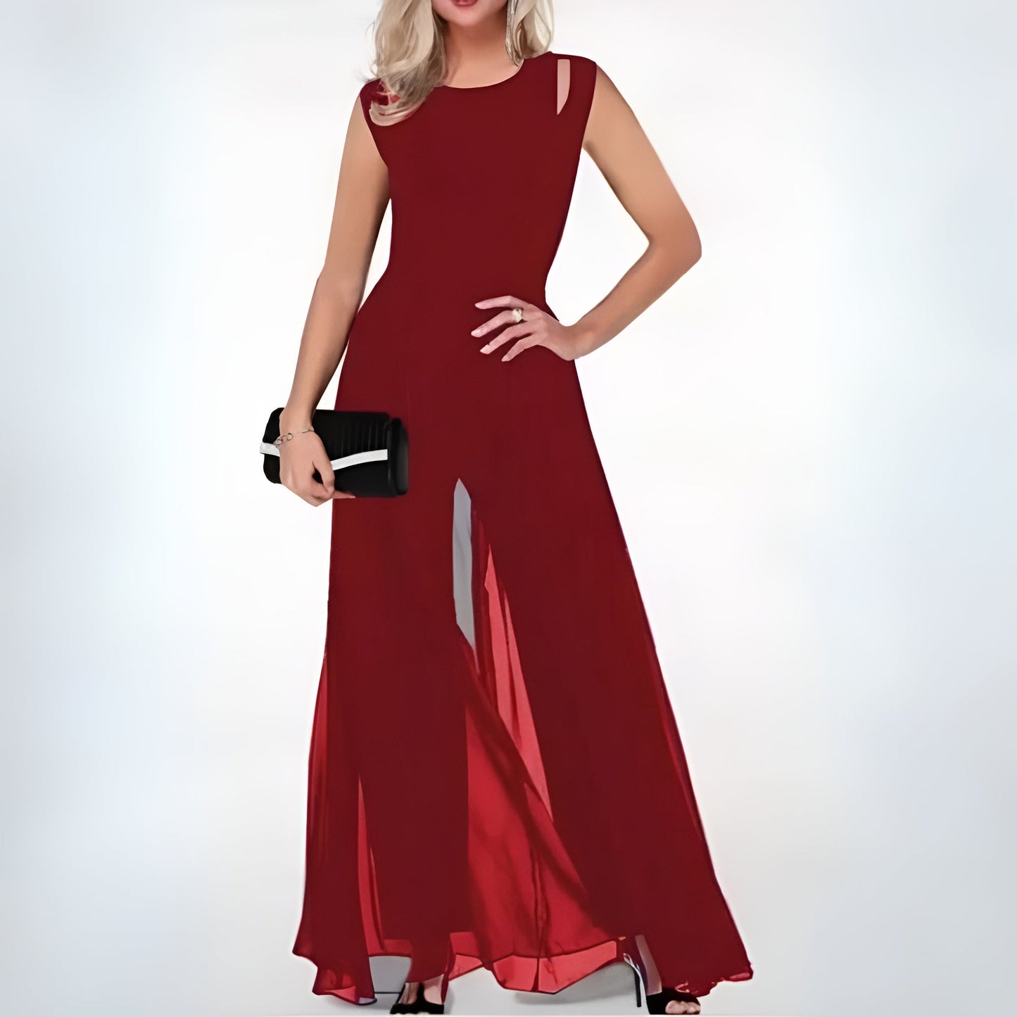 Mabelle – Mouwloze avondjurk met cut-out schouders voor dames