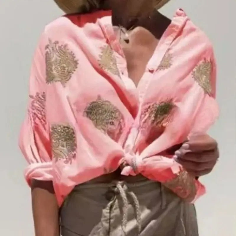 Chiara - Losvallende blouse met borduursel voor dames