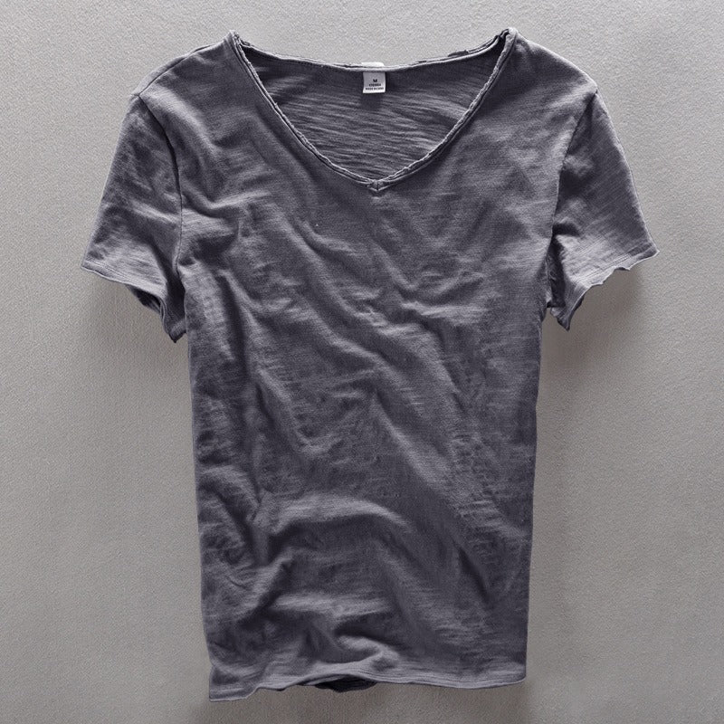 Cosimo - Heren T-shirt met v-hals en nonchalante afwerking