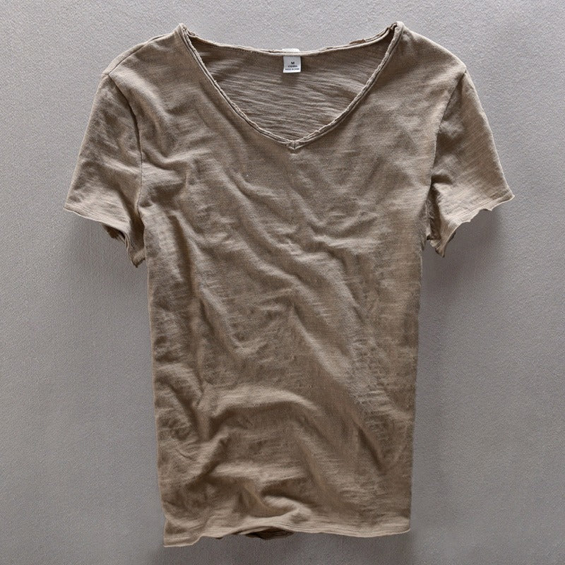 Cosimo - Heren T-shirt met v-hals en nonchalante afwerking