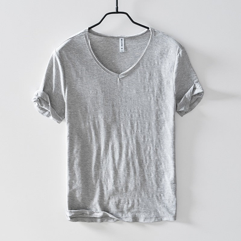 Cosimo - Heren T-shirt met v-hals en nonchalante afwerking