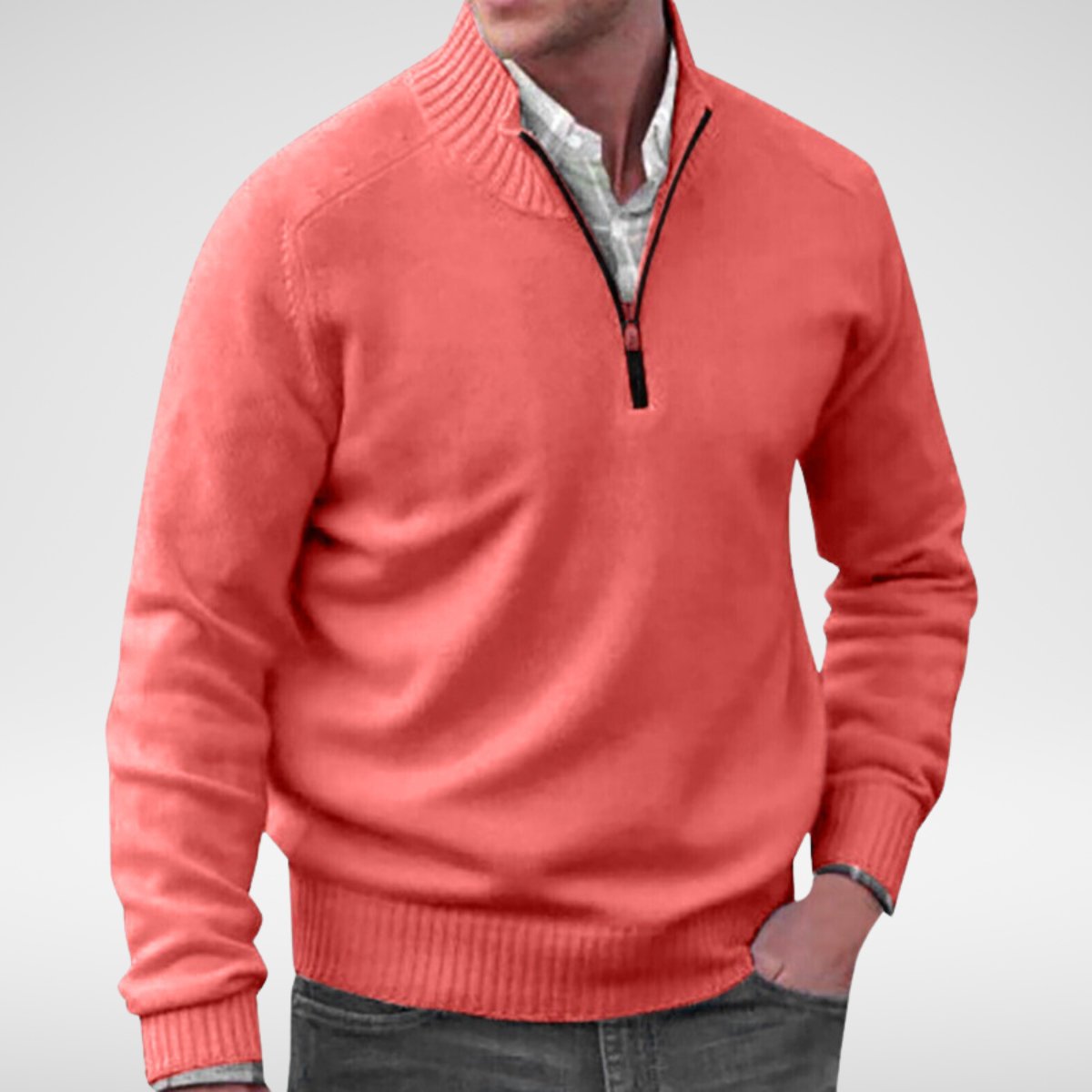 Bowen - Half-zip gebreide trui voor heren