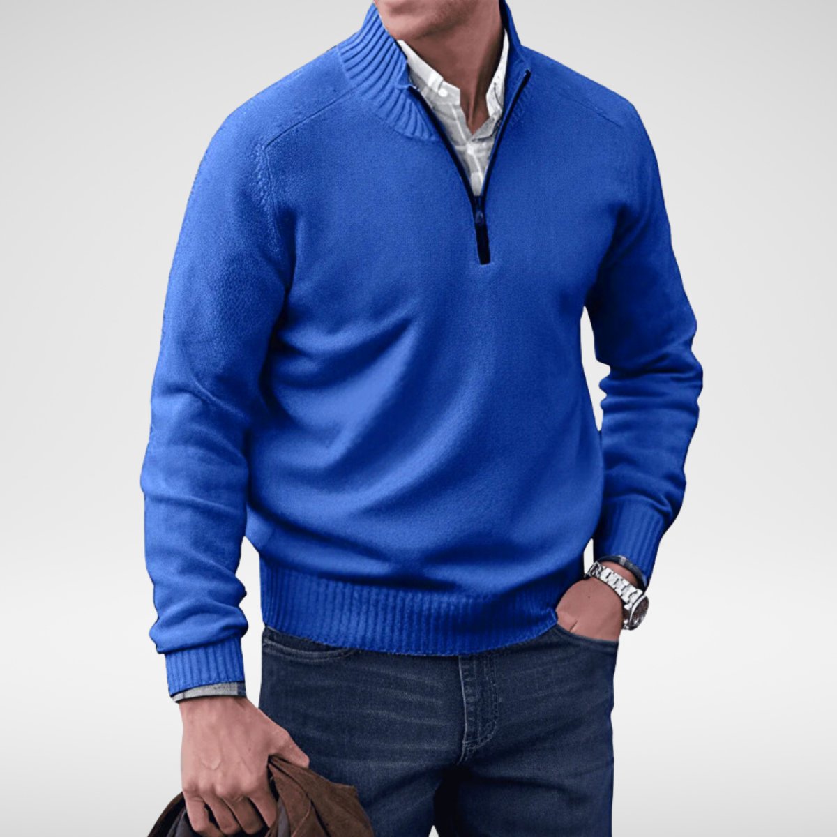 Bowen - Half-zip gebreide trui voor heren