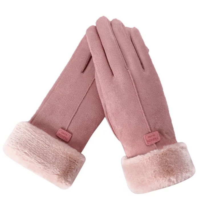Pluche gevoerde winterhandschoenen
