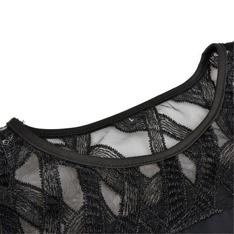 Amani - Asymmetrische gelaagde midi-jurk met transparante mouwen voor dames