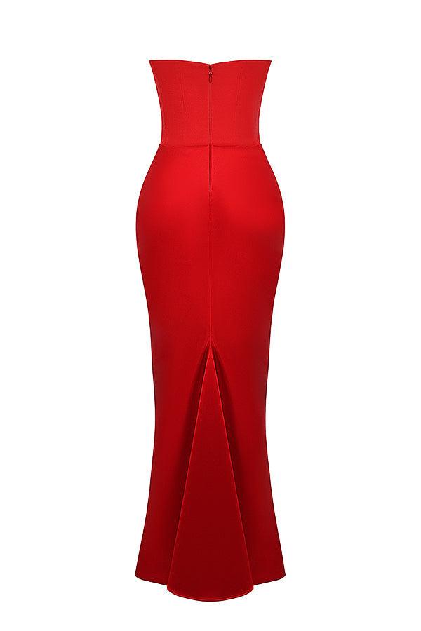Ira - Elegante Strapless Avondjurk met Aansluitend Muiltje